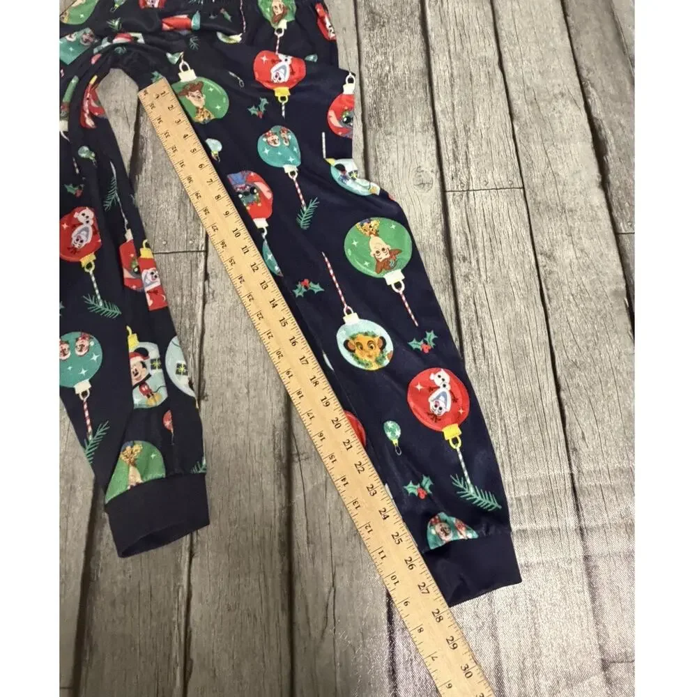 Women’s Disney Christmas Lounge Joggers Sz Small Ornaments Stitch Simba Woody - Picture 7 of 8
